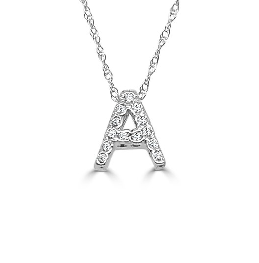 14K GOLD DIAMOND SMALL INITIAL 'A' NECKLACE