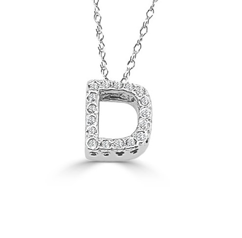 14K GOLD DIAMOND SMALL INITIAL 'D' NECKLACE