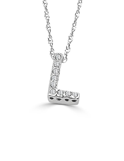 14K GOLD DIAMOND SMALL INITIAL 'L' NECKLACE