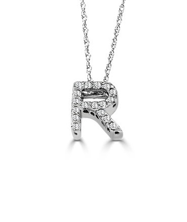 14K GOLD DIAMOND SMALL INITIAL 'R' NECKLACE