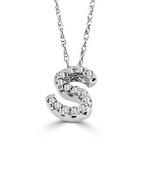 14K GOLD DIAMOND SMALL INITIAL 'S' NECKLACE
