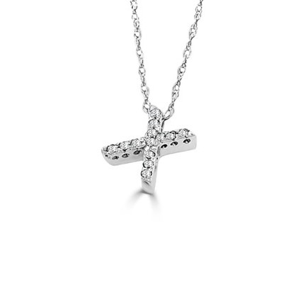 14K GOLD DIAMOND SMALL INITIAL 'X' NECKLACE