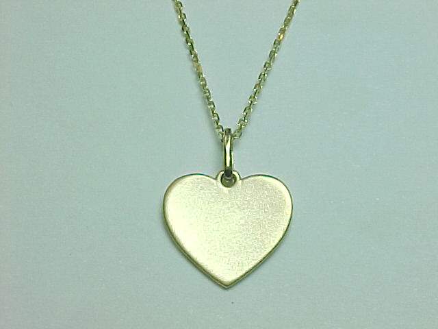 14K GOLD HEART DISC NECKLACE