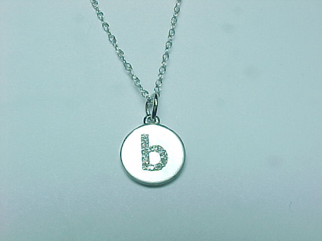 14K GOLD DIAMOND BABY DISC  INITIAL NECKLACE