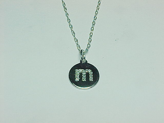 14K GOLD DIAMOND BABY DISC  INITIAL NECKLACE